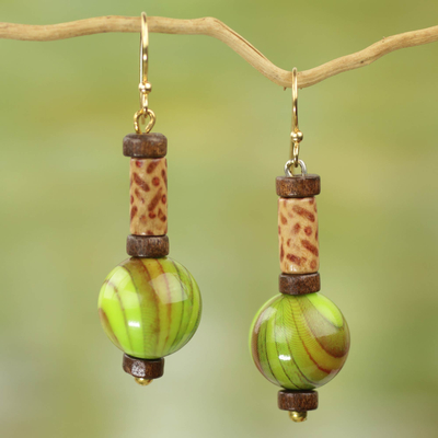 Upcycled dangle earrings, Simplicity Globes