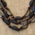 Coconut shell beaded necklace, 'Coconut Strands' - Handmade Coconut Shell and Sese Wood Beaded Necklace