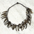 Coconut shell necklace, 'Valiant Warrior' - Handmade Coconut Shell Necklace on Double Strand Nylon Cords (image 2) thumbail