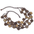 Coconut shell strand necklace, 'Coconut Wave' - Coconut Shell Strand Necklace Handmade in Ghana thumbail