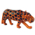Holzskulptur - Handgeschnitzte und bemalte Holzskulptur eines afrikanischen Leoparden