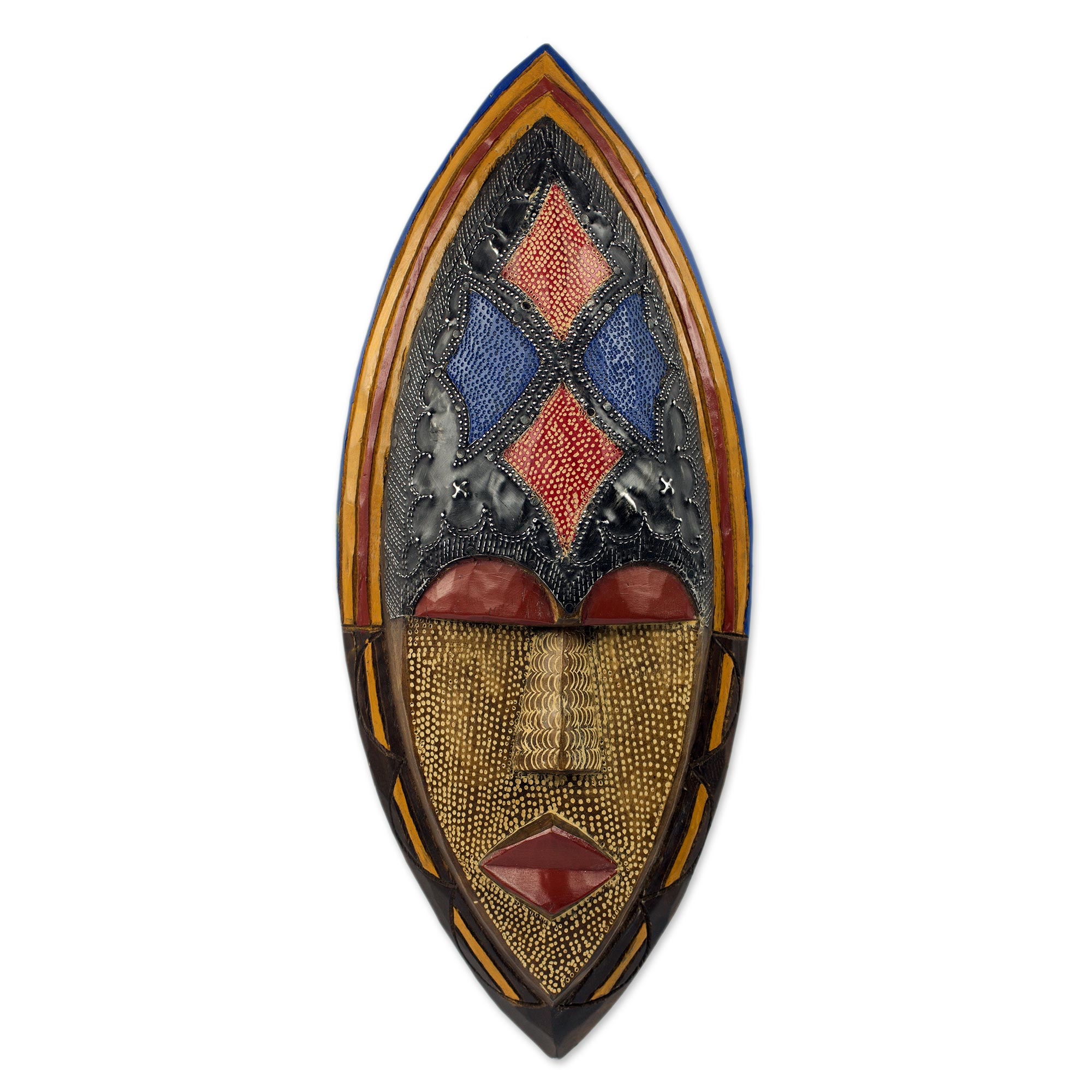 West African Artisan Crafted Sese Wood Wall Mask - Adepa | NOVICA