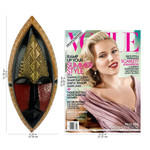 African wood mask, 'A Peace Blessing' - Embossed Brass and Hand Carved Wood African Mask