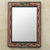 Wood wall mirror, 'Akofena II' - Handmade Red and Black Wood Wall Mirror from West Africa thumbail