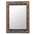 Wood wall mirror, 'Akofena II' - Handmade Red and Black Wood Wall Mirror from West Africa thumbail