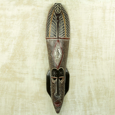 African wood mask, 'Ganin Neesa' - The Seer's Mask Original African Art Crafted by Artisan
