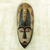 Afrikanische Holzmaske, „Herjole“ – handgefertigte original afrikanische Wandmaske des Friedens mit Taube