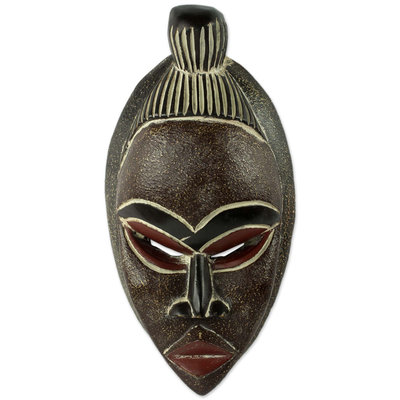 Afrikanische Holzmaske - Von Hand geschnitzte authentische afrikanische Maske