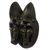 African wood mask, 'Mblo Dancer' - African Ceremonial Twin Face Hand Carved Wood Wall Mask