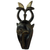 Máscara de madera africana - Máscara de yohure ceremonial africana arte de madera tallada a mano