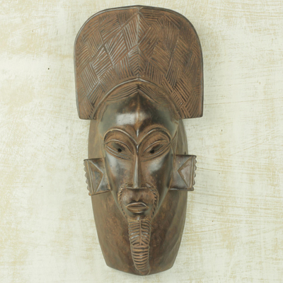 African wood mask, 'Spirit of Guro' - African Wall Mask Guro Healer Hand Carved Wood Art