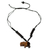 Collar con colgante de ágata y madera de ébano - Collar artesanal de ágata con cuentas y colgante de hipopótamo
