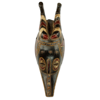 African wood mask, 'Guro Zamble I' - Authentic Guro Zamble Mask Hand Carved from Sese Wood
