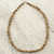 Wood and recycled plastic beaded necklace, 'Desert Mirage' - Hand Crafted Beaded Necklace with Floral Motif from Ghana (image 2) thumbail