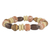 Wood beaded stretch bracelet, 'Strong' - Recycled Plastic Sese Wood Beaded Stretch Bracelet (image 2d) thumbail