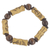 Wood and recycled plastic stretch bracelet, 'Chocolate Escape' - Artisan Crafted Sese Wood Recycled Plastic Stretch Bracelet (image 2a) thumbail