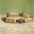 Wood and recycled plastic stretch bracelet, 'Chocolate Escape' - Artisan Crafted Sese Wood Recycled Plastic Stretch Bracelet (image 2c) thumbail
