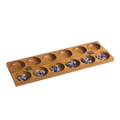 Oware-Tischspiel - Handgefertigtes Oware-Spiel aus Holz