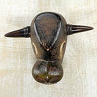African wood mask, Bijagos Bull