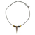 Bull horn pendant necklace, 'Horn of Strength' - Brown Black and Cream Bull Horn Pendant Necklace thumbail