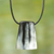 Leather and bull horn pendant necklace, 'Brave Spirit' - Handcrafted Leather and Bull Horn African Unisex Necklace (image 2) thumbail