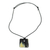 Square bull horn pendant necklace, 'Breeze' - Handmade Square Bull Horn Pendant Necklace with Leather Cord