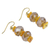 Agate dangle earrings, 'Earthly Treasure' - Agate and Glass Bead Dangle Earrings from West Africa