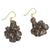 Agate cluster earrings, 'Majestic Woodland' - Brown Agate Cluster Earrings from West Africa