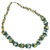Agate beaded necklace, 'Fantasy in Teal' - Teal Agate Beaded Necklace from West Africa