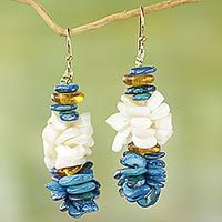 Agate cluster earrings,