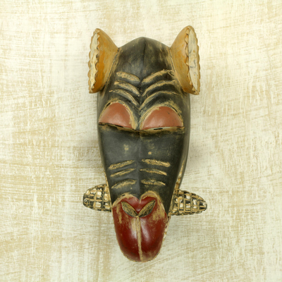 Afrikanische Holzmaske - Authentische afrikanische handgefertigte, handgeschnitzte Sese-Holzmaske