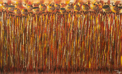 'Women on Duty' - Original Abstract Painting from West Africa