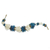 Agate beaded bracelet, 'Ocean Spray' - Blue and White Agate Beaded Bracelet from West Africa