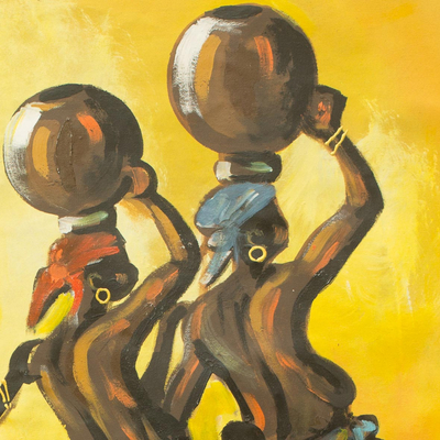'Sticky Situation' (2015) - Original Painting of African Women Fetching Water