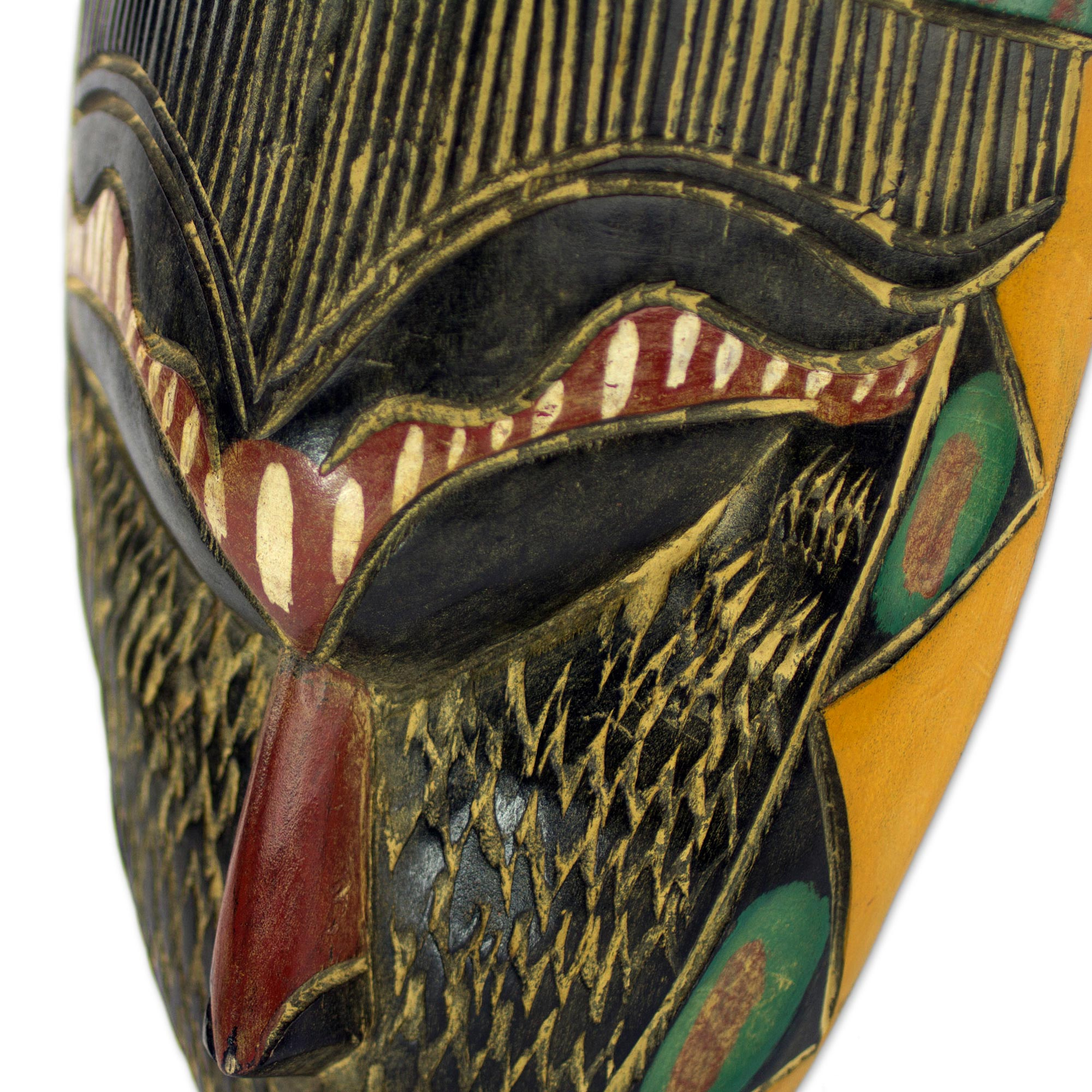 Hand Carved African Sese Wood Mask From Ghana Ayikoo Novica