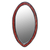 Wood wall mirror, 'Nkosua' - Hand Made Oval Shaped Wood Wall Mirror from West Africa thumbail
