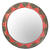 Wood wall mirror, 'Ga Moon' - Hand Made Circle Shaped Wood Wall Mirror from West Africa (image 2a) thumbail