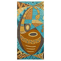 'Claves de la imaginación' - Óleo original sobre lienzo Jadeo de calabaza africana