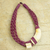 Leather and horn torsade necklace, 'Sougri Violet' - Natural Horn and Bone Leather Hand Crafted Violet Necklace (image 2b) thumbail