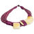 Leather and horn torsade necklace, 'Sougri Violet' - Natural Horn and Bone Leather Hand Crafted Violet Necklace (image 2d) thumbail