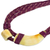 Leather and horn torsade necklace, 'Sougri Violet' - Natural Horn and Bone Leather Hand Crafted Violet Necklace (image 2e) thumbail