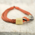 Leather and horn pendant necklace, 'Sougri Orange' - Horn and Bone Pendants on Recycled Beads Orange Necklace (image 2c) thumbail