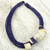 Collar torsade de cuero y cuerno - Collar de perlas recicladas azules de cuerno y hueso Joyas africanas