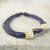 Leather and horn torsade necklace, 'Sougri Blue' - Horn and Bone Blue Recycled Beads Necklace African Jewelry (image 2c) thumbail