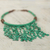 Beaded waterfall necklace, 'Green Taowre' - Green Recycled Plastic and Wood Artisan Crafted Necklace (image 2b) thumbail