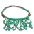 Beaded waterfall necklace, 'Green Taowre' - Green Recycled Plastic and Wood Artisan Crafted Necklace (image 2c) thumbail
