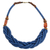 Braided bead necklace, 'Sosongo in Blue' - Blue Braided Beaded Necklace Fair Trade Jewelry from Africa (image 2a) thumbail