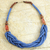 Braided bead necklace, 'Sosongo in Blue' - Blue Braided Beaded Necklace Fair Trade Jewelry from Africa (image 2b) thumbail