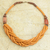 Braided bead necklace, 'Sosongo in Orange' - Handcrafted Orange Braided Bead Necklace with Wood and Agate (image 2b) thumbail