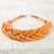 Braided bead necklace, 'Sosongo in Orange' - Handcrafted Orange Braided Bead Necklace with Wood and Agate (image 2c) thumbail